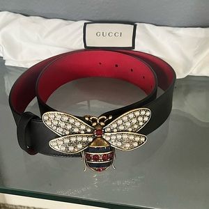 GUCCI Embellished Butterfly Belt size 90
